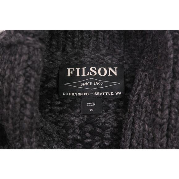 Filson Collectors Handmade Wolf Pass Canadian Artisans Shawl Wool Sweater XS - Picture 5 of 8
